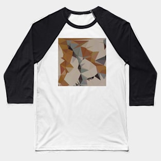 Cornsilk Brown Abstract Low Polygon Background Baseball T-Shirt